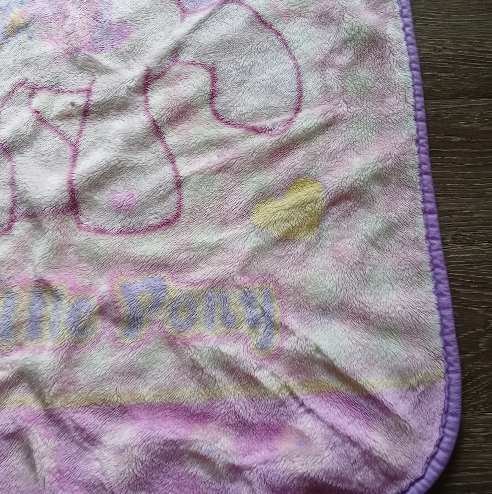 Vintage My Little Pony Pink and Purple Kids Blanket G3 Fluttershy - Picture 7 of 11